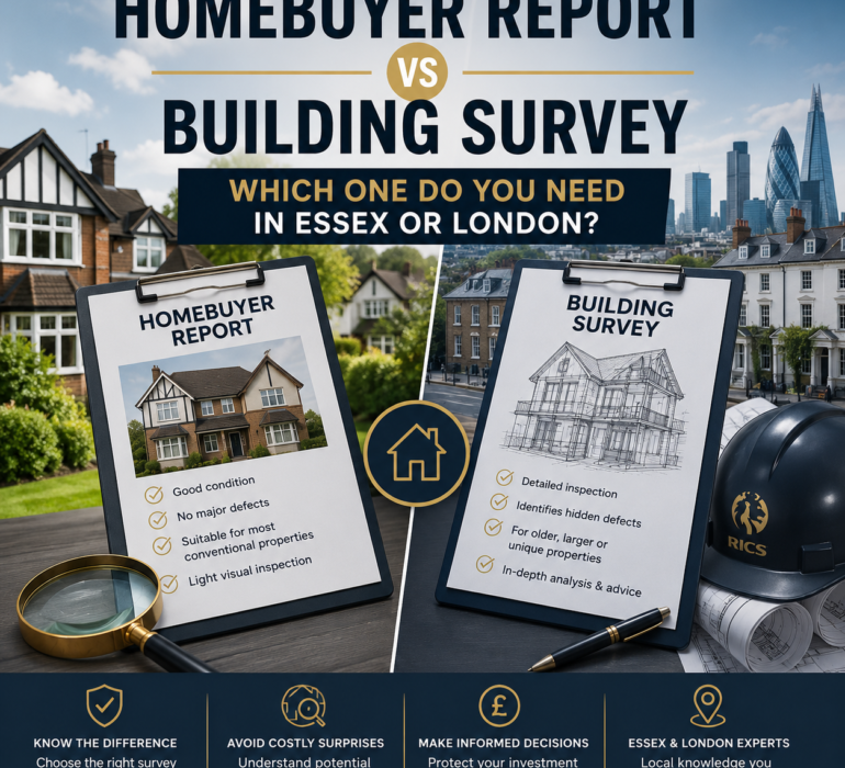Homebuyer report vs building survey comparison for Essex and London homeowners