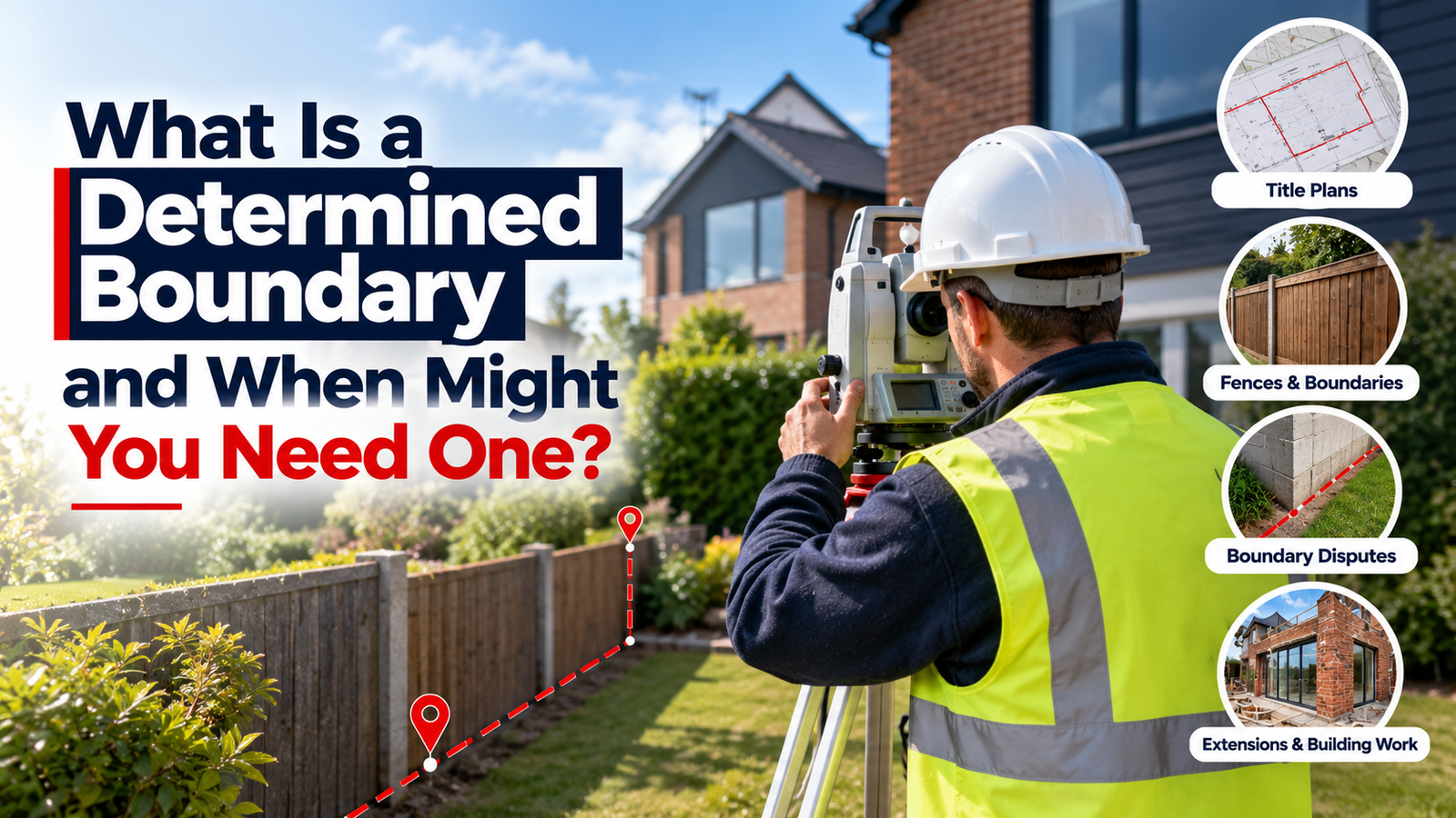 Professional boundary surveyor assessing property boundary lines in Essex.
