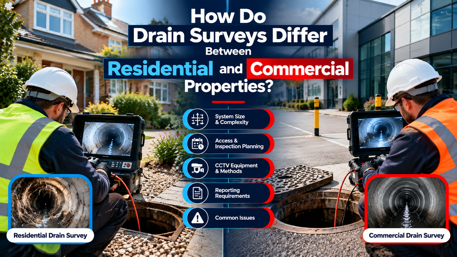 How Do Drain Surveys Differ Between Residential and Commercial Properties?